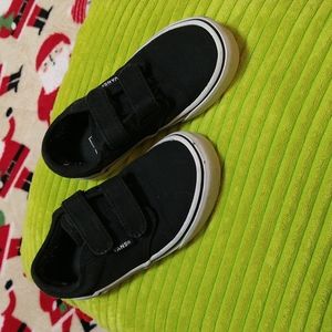 Boys black Velcro Vans
